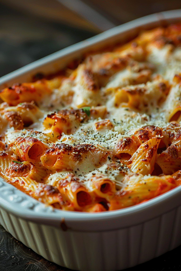 Baked Ziti with Cheese (Classic American Dinner)