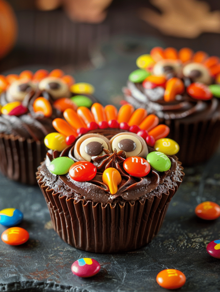 🦃 Adorable Thanksgiving Turkey Cupcakes (Easy & Fun Recipe)