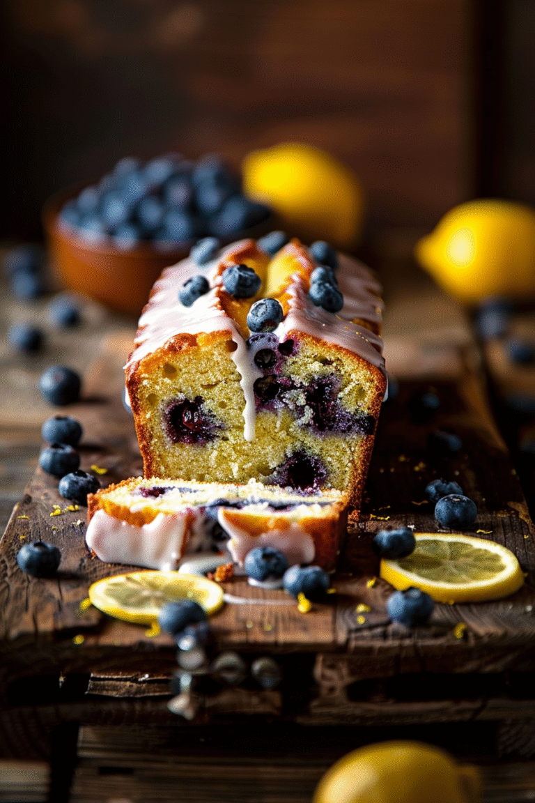 🍋 Lemon Blueberry Loaf Cake – Moist, Fresh & Pinterest-Famous
